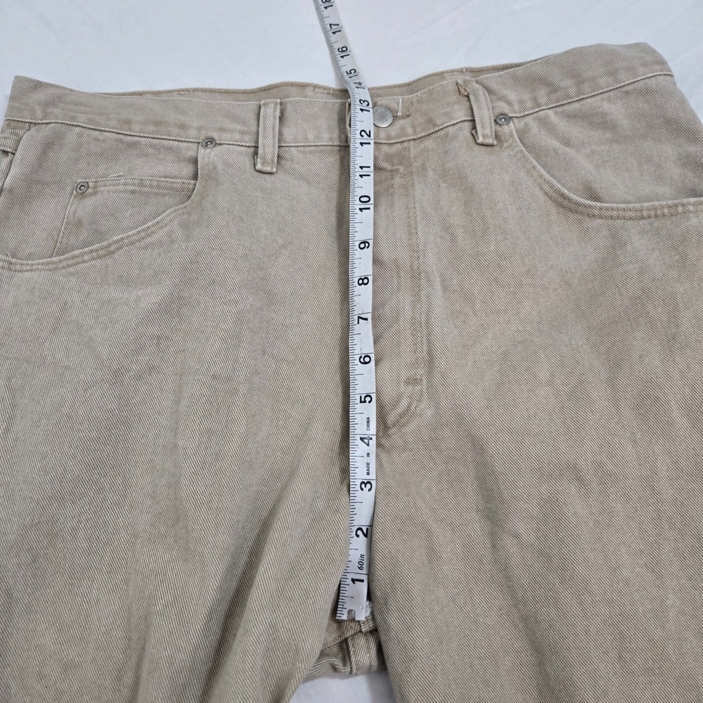 Vintage Wrangler Silver Edition Jeans 38x30 Khaki Tan Denim Made in USA 90s - Picture 7 of 13